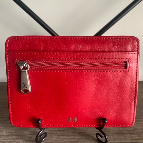 HOBO Euro Slide Card Case Wallet Red Doubles as Passport Holder - Picture 1 of 12